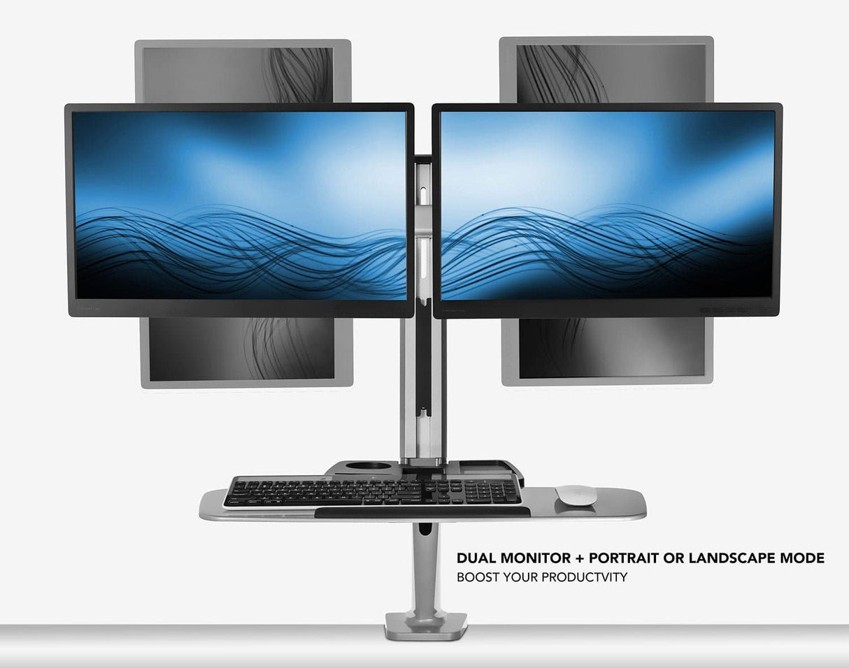 Monitor mount with integrated keyboard tray
